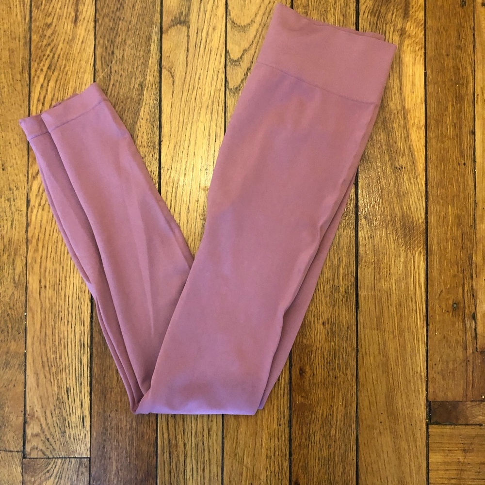 NWT Love J Seamless Leggings Bundle Lot of 2 Burgundy & Dusty Rose - Picture 6 of 7